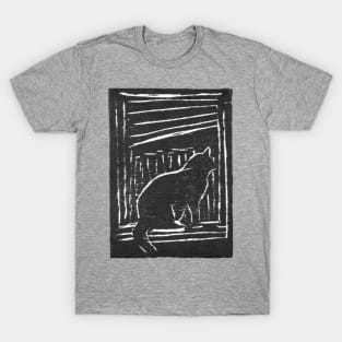 Window Cat (Black) T-Shirt